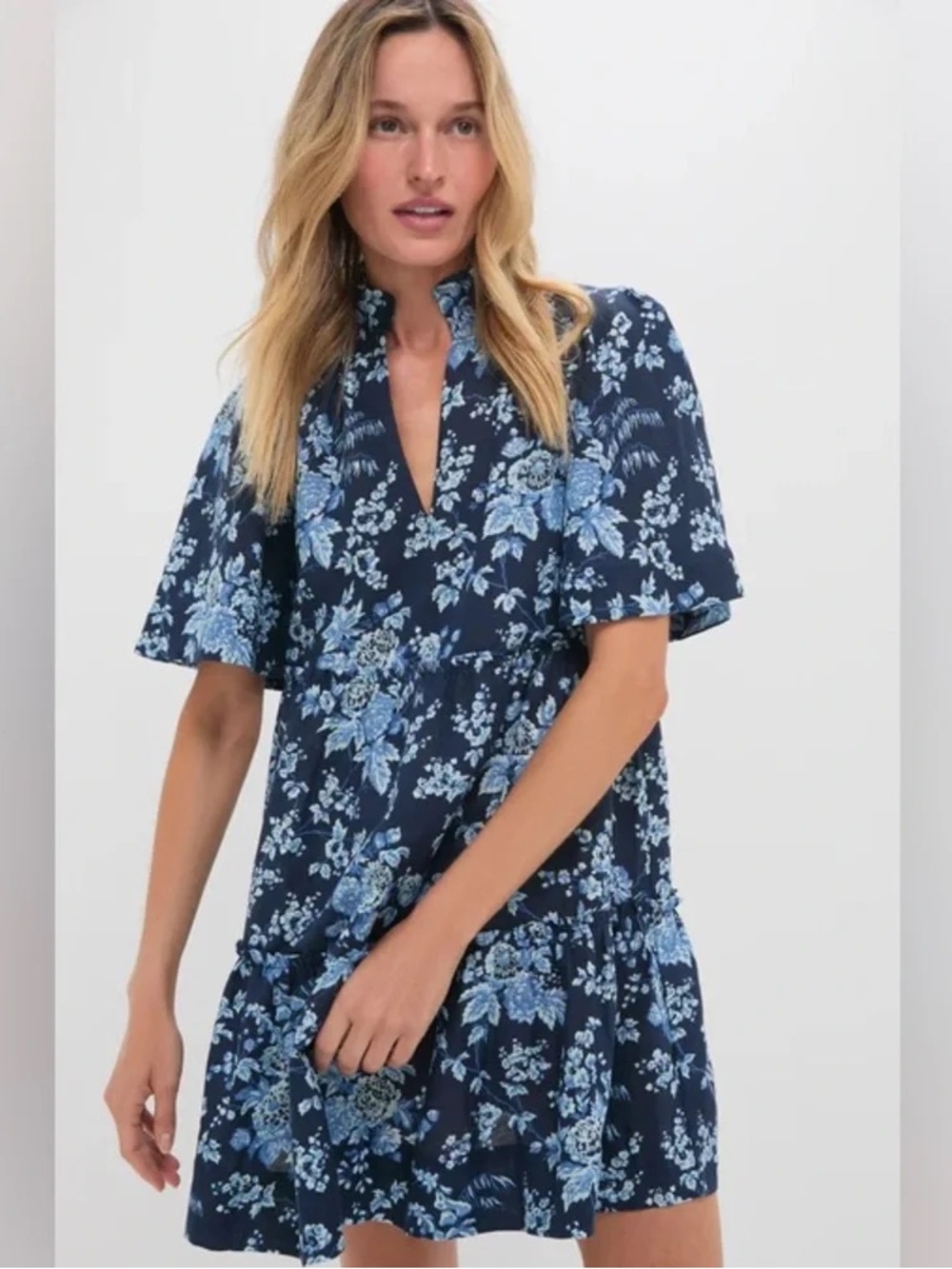 Tuckernuck Navy and Light Blue Floral Mini Dress